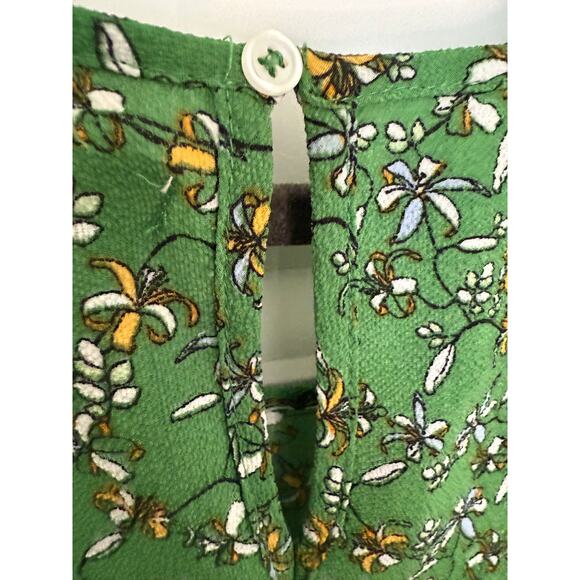 Max Studio Green Floral Ruffle Long Sleeve Blouse 2X Boho Peasant Top - Picture 5 of 9